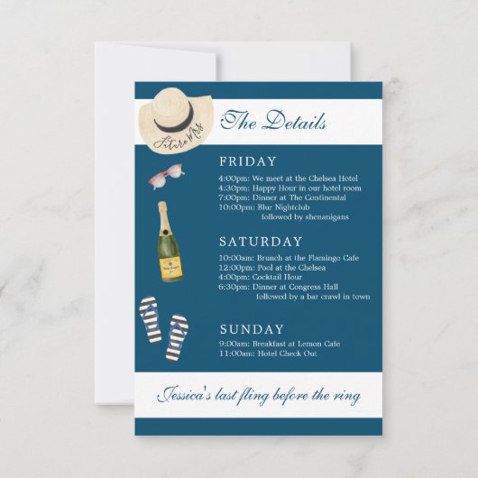 Einladung des Junggeselinnen-Abschieds der Nautisc (Rückseite)