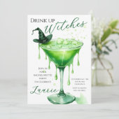 Einladung des Junggeselinnen-Abschieds "Drink up H (Stehend Vorderseite)