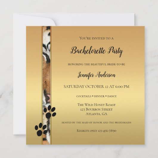 Einladung des Junggeselinnen-Abschieds für künstle (Rückseite)