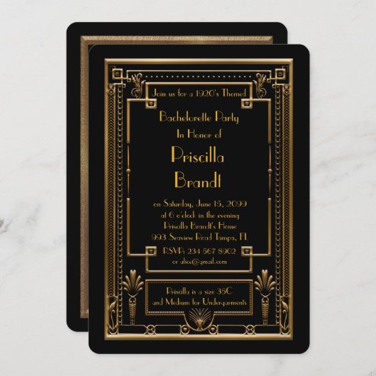 Einladung des Junggeselinnen-Abschieds, großartig (Vorne/Hinten)