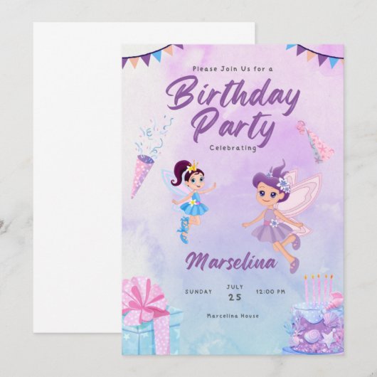 Einladung des Kindergeburtstags,  (Vorne/Hinten)