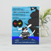 Einladung des Kindergeburtstags 033:Pirat (Stehend Vorderseite)