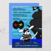 Einladung des Kindergeburtstags 033:Pirat (Vorne/Hinten)