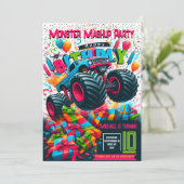 Einladung des Kindergeburtstags: Monster-Mashup-Pa (Stehend Vorderseite)