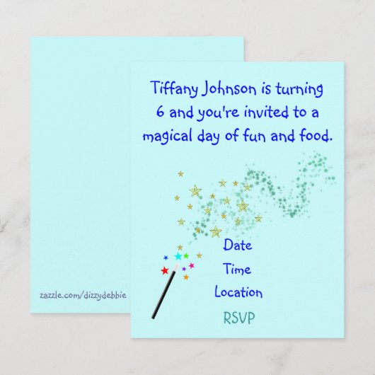 Einladung des Kindes zum Geburtstag (Vorne/Hinten)