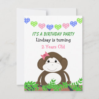 Einladung des kleinen Affen zum Geburtstag