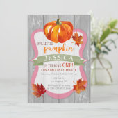 Einladung des kleinen Kürbismädchens Herbst (Stehend Vorderseite)