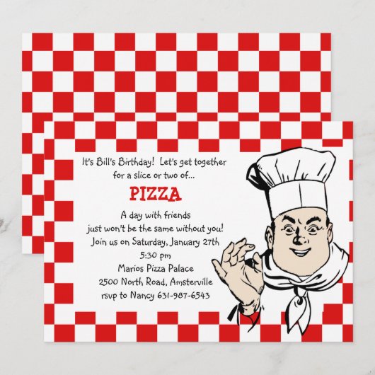 Einladung des Koch zum Karo (Vorne/Hinten)