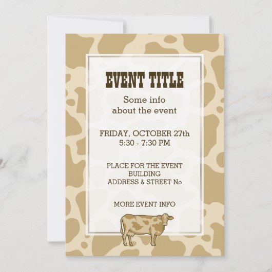 Einladung des Kuhprofils (Vorderseite)