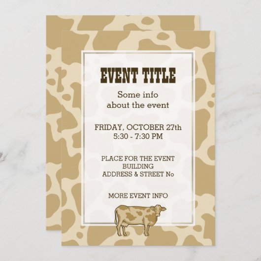 Einladung des Kuhprofils (Vorne/Hinten)