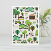 Einladung des landwirtschaftlichen Kindergeburtsta (Stehend Vorderseite)