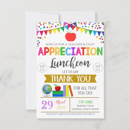 Einladung des Lehreranerkennungspersonals (Vorderseite)