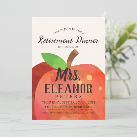 Einladung des Lehrers zum Apple-Rente-Dinner (Stehend Vorderseite)