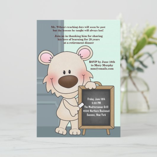 Einladung des Lehrers zum Ruhestand (Stehend Vorderseite)