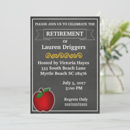 Einladung des Lehrers zur Ruhestandszeit (Stehend Vorderseite)