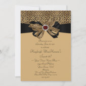 Einladung des Leopard-Druck-karminrote (Vorderseite)