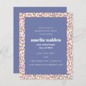 Einladung des Lila Dot Pattern Abschlusses (Vorne/Hinten)