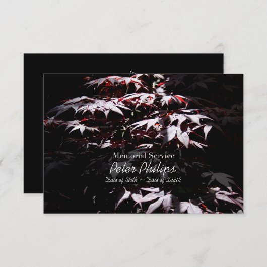 Einladung des lila japanischen Maple-Gedenkdienste (Vorne/Hinten)