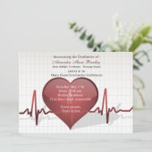 Einladung des medizinischen Abschlusses Life Line (Stehend Vorderseite)