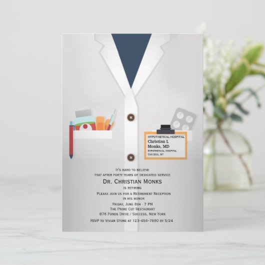 Einladung des medizinischen Personals zum Ruhestan (Stehend Vorderseite)