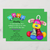 Einladung des mehrfarbigen Kinderspielzeugers (Vorne/Hinten)