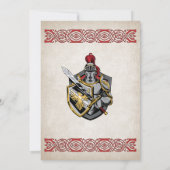 Einladung des mittelalterlichen Ritters zum Geburt (Rückseite)