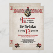 Einladung des mittelalterlichen Ritters zum Geburt (Vorne/Hinten)