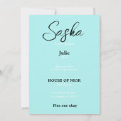 Einladung des Modemagazins Bachelorette (Rückseite)