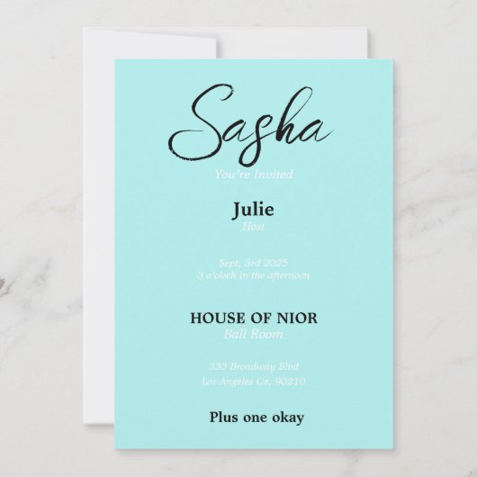 Einladung des Modemagazins Bachelorette (Rückseite)