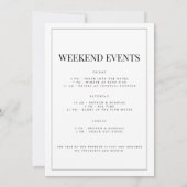 Einladung des modernen White Bachelorette Weekend (Rückseite)