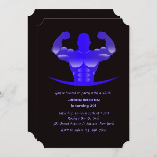 Einladung des Muskelmanns (Vorne/Hinten)