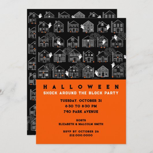 Einladung des Nachbarschafts-Halloween-Party (Vorne/Hinten)