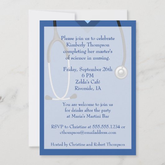 Einladung des nährenden Abschlusses (Rückseite)