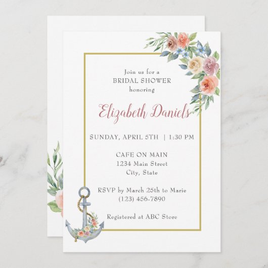 Einladung des Nautic Anchor Polterabends (Vorne/Hinten)