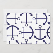 Einladung des Nautic Segelboots Navy Stripe Foto (Rückseite)