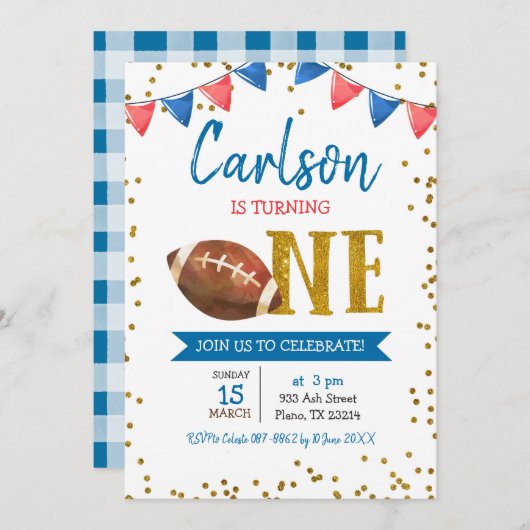 Einladung des Navy Football Game Time Kid zum Gebu (Vorne/Hinten)