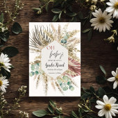 Einladung des neutralen Tone Boho Pampas Gender