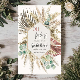 Einladung des neutralen Tone Boho Pampas Gender