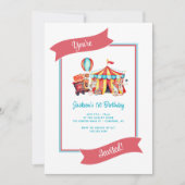 Einladung des niedlichen Circus Big Top Kids zum G (Vorderseite)