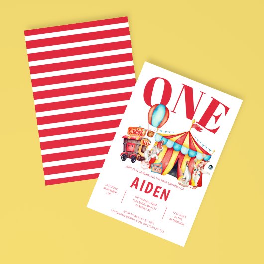 Einladung des niedlichen Circus Big Top Kids zum G