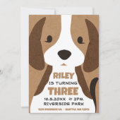 Einladung des niedlichen Welpenhundes zum Geburtst (Vorderseite)