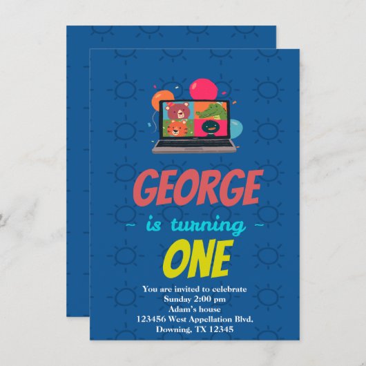 Einladung des Online-Schulungs-Cartoon für benutze (Vorne/Hinten)