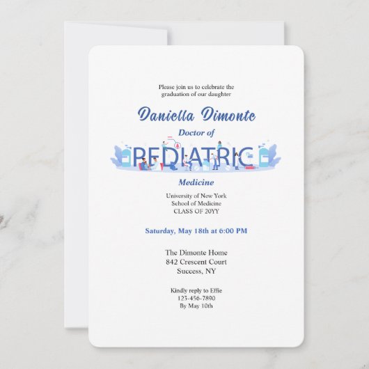 Einladung des Pädiaters Abschluss (Vorderseite)