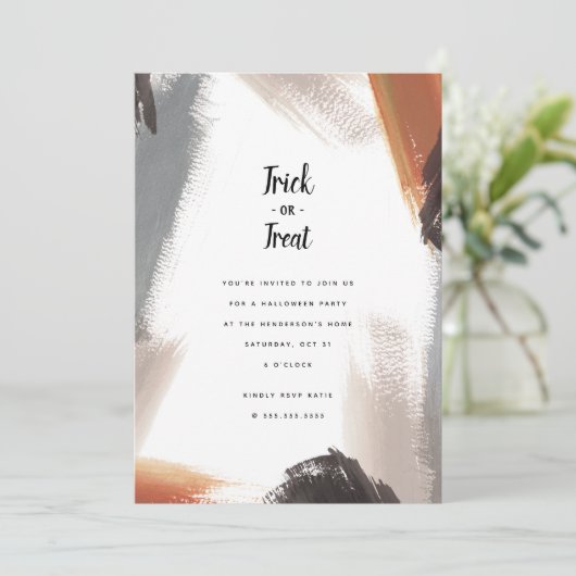 Einladung des Painterly Halloween-Party (Stehend Vorderseite)