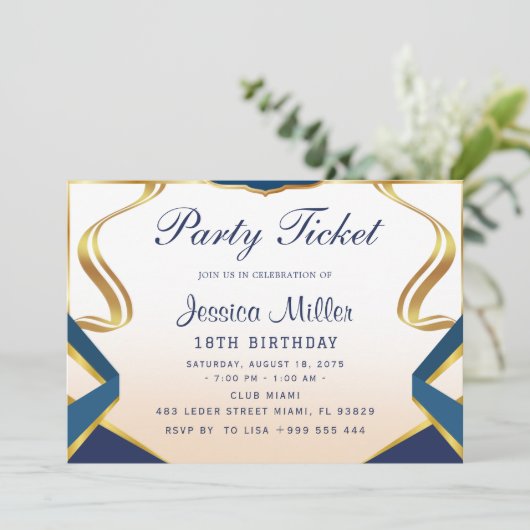 Einladung des Party (Stehend Vorderseite)