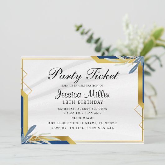 Einladung des Party (Stehend Vorderseite)