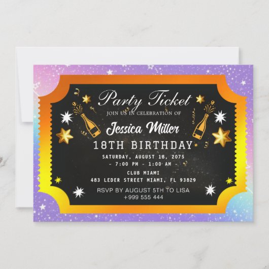 Einladung des Party (Vorderseite)