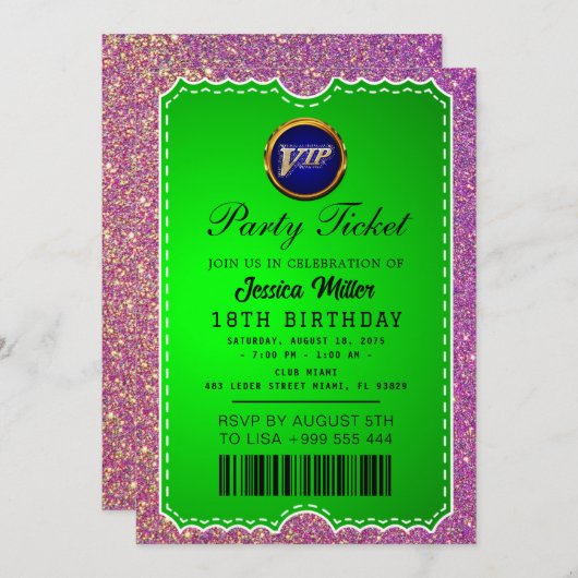 Einladung des Party (Vorne/Hinten)