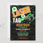 Einladung des Party zum grünen Laser-Tag (Vorderseite)