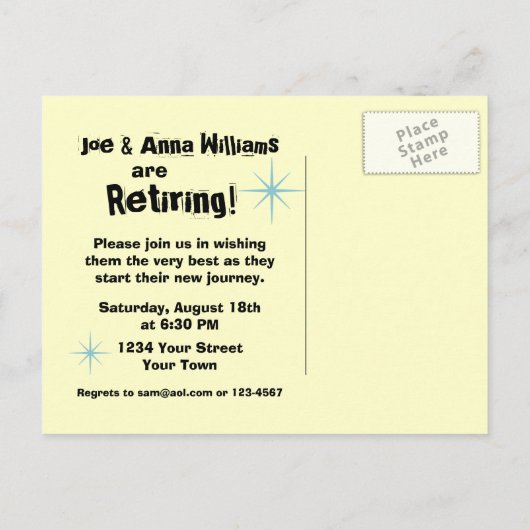 Einladung des Party zur Einlieferung von Anhängern (Rückseite)